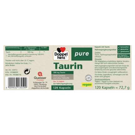 Doppelherz pure Taurin Seitenansicht links