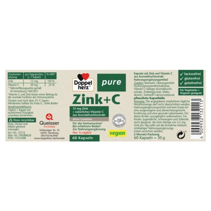 Doppelherz pure Zink + C Seitenansicht links