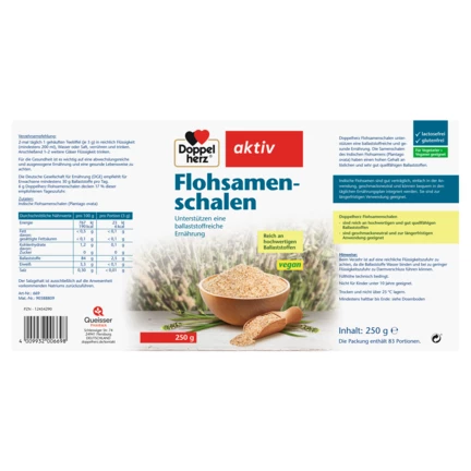 Doppelherz aktiv Flohsamenschalen Seitenansicht links