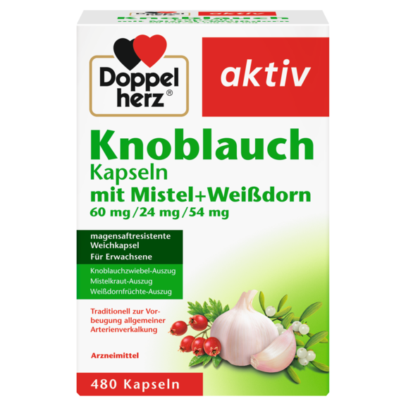 Doppelherz Knoblauch Kapseln mit Mistel + Weißdorn 60 mg/ 24 mg/ 54 mg