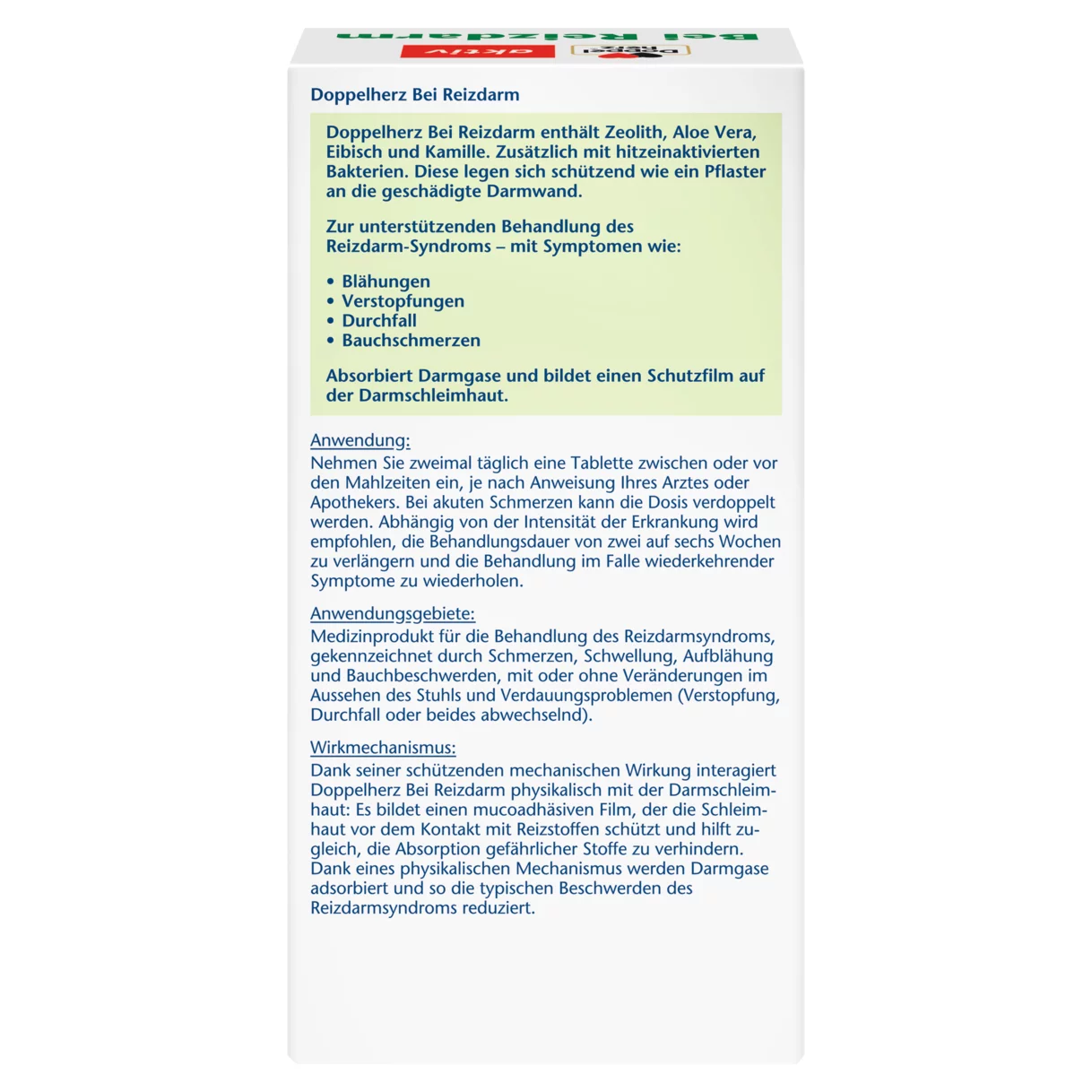 Doppelherz aktiv Bei Reizdarm Rückansicht