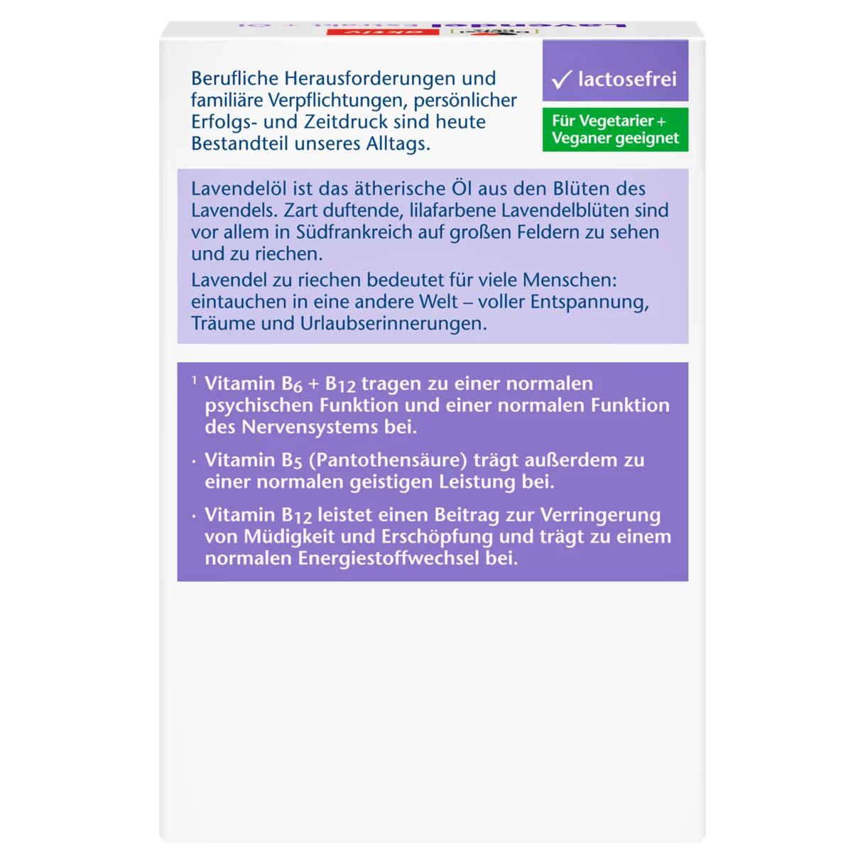 Doppelherz aktiv Lavendel Extrakt + Öl Rückansicht