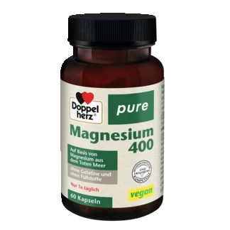 Abbildung der Produktverpackung Doppelherz pure Magnesium 400 Frontansicht