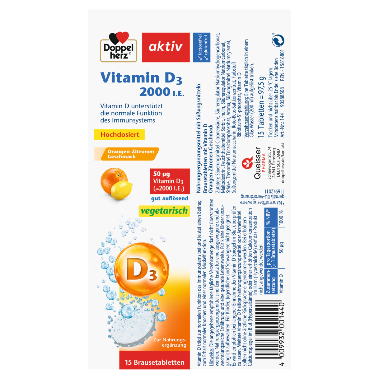 Vitamin D3 2000 I.E. Brausetabletten