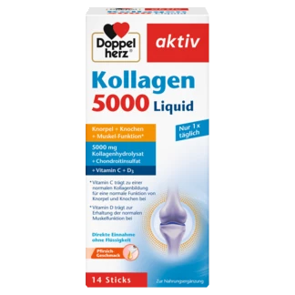 Doppelherz aktiv Tečni Kolagen 5000 Prednji pogled Retuširani prednji pogled Zadnji pogled Pogled sa leve strane Pogled sa desne strane
