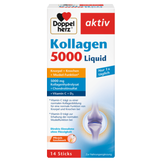 Abbildung der Produktverpackung Doppelherz aktiv Kollagen 5000 Liquid Frontansicht