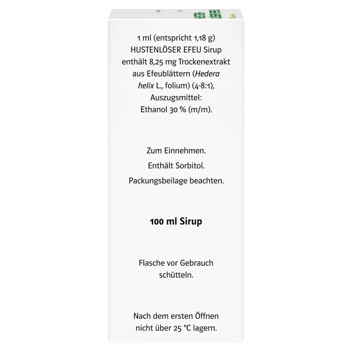 HUSTENLÖSER EFEU 8,25 mg/ml Sirup