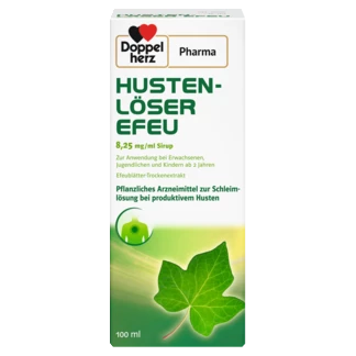 Abbildung der Produktverpackung DoppelherzPharma HUSTENLÖSER EFEU 8,25 mg/ml Sirup Frontansicht