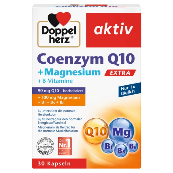 Doppelherz aktiv Coenzym Q10 + Magnesium EXTRA Frontansicht