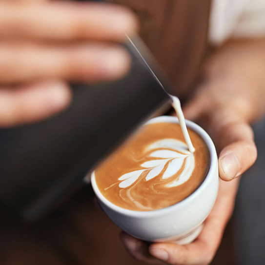 Latte Art in Kaffeetasse