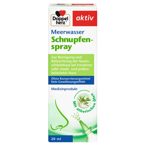Doppelherz aktiv Meerwasser Schnupfenspray Frontansicht