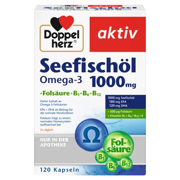 Doppelherz aktiv Seefischöl Omega-3 1000 mg Frontansicht