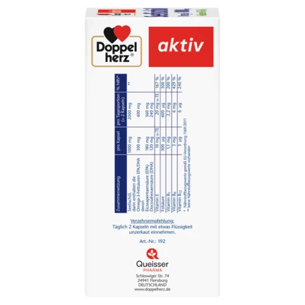 Doppelherz aktiv Seefischöl Omega-3 1000 mg Seitenansicht links