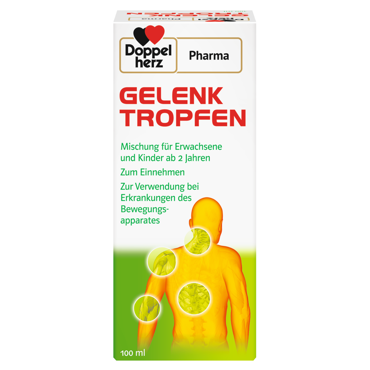 Abbildung der Produktverpackung DoppelherzPharma GELENK TROPFEN Rückansicht