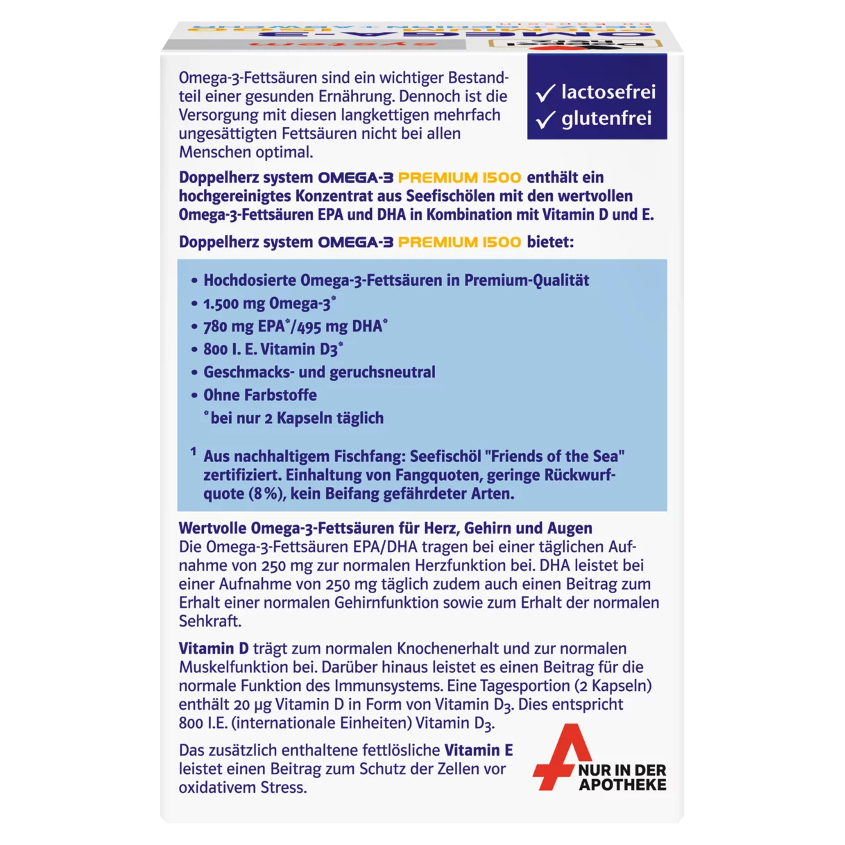 Doppelherz system OMEGA-3 PREMIUM 1500 Rückansicht