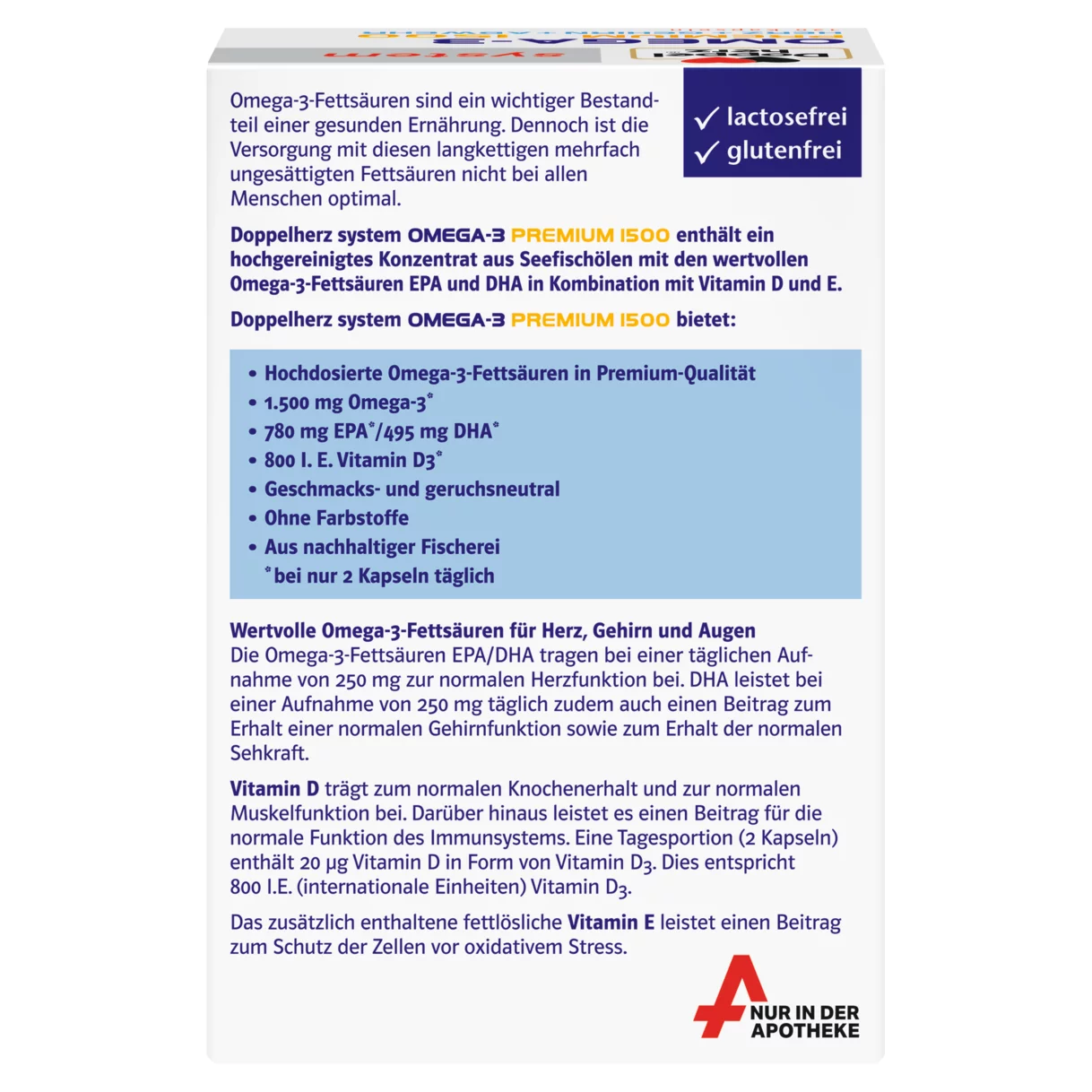Doppelherz system OMEGA-3 PREMIUM 1500 Rückansicht