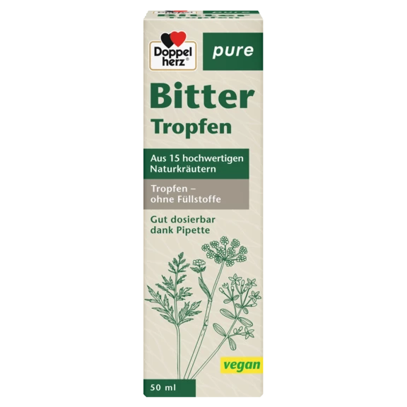 Doppelherz pure Bitter Tropfen Frontansicht