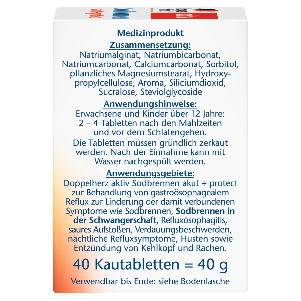 Doppelherz aktiv Sodbrennen akut + protect Seitenansicht rechts