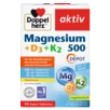 Doppelherz aktiv Magnesium 500 + D3 + K2 Frontansicht