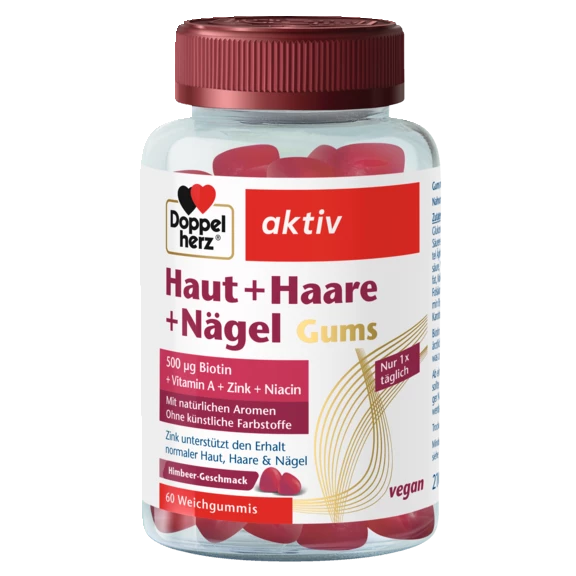 Doppelherz aktiv Haut + Haare + Nägel Gums Frontansicht