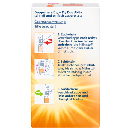 Abbildung der Produktverpackung Doppelherz aktiv B12 + D3 Duo Aktiv Seitenansicht rechts