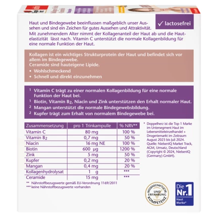 Doppelherz aktiv Kollagen + Biotin + Ceramide Rückansicht