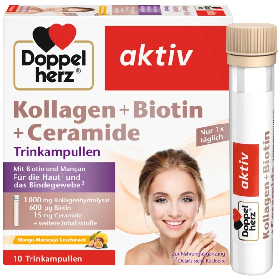 Doppelherz aktiv Kollagen + Biotin + Ceramide Frontansicht