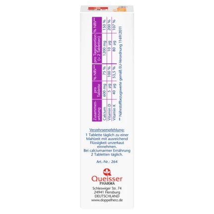 Doppelherz aktiv Calcium + Vitamin D3 + K Seitenansicht links