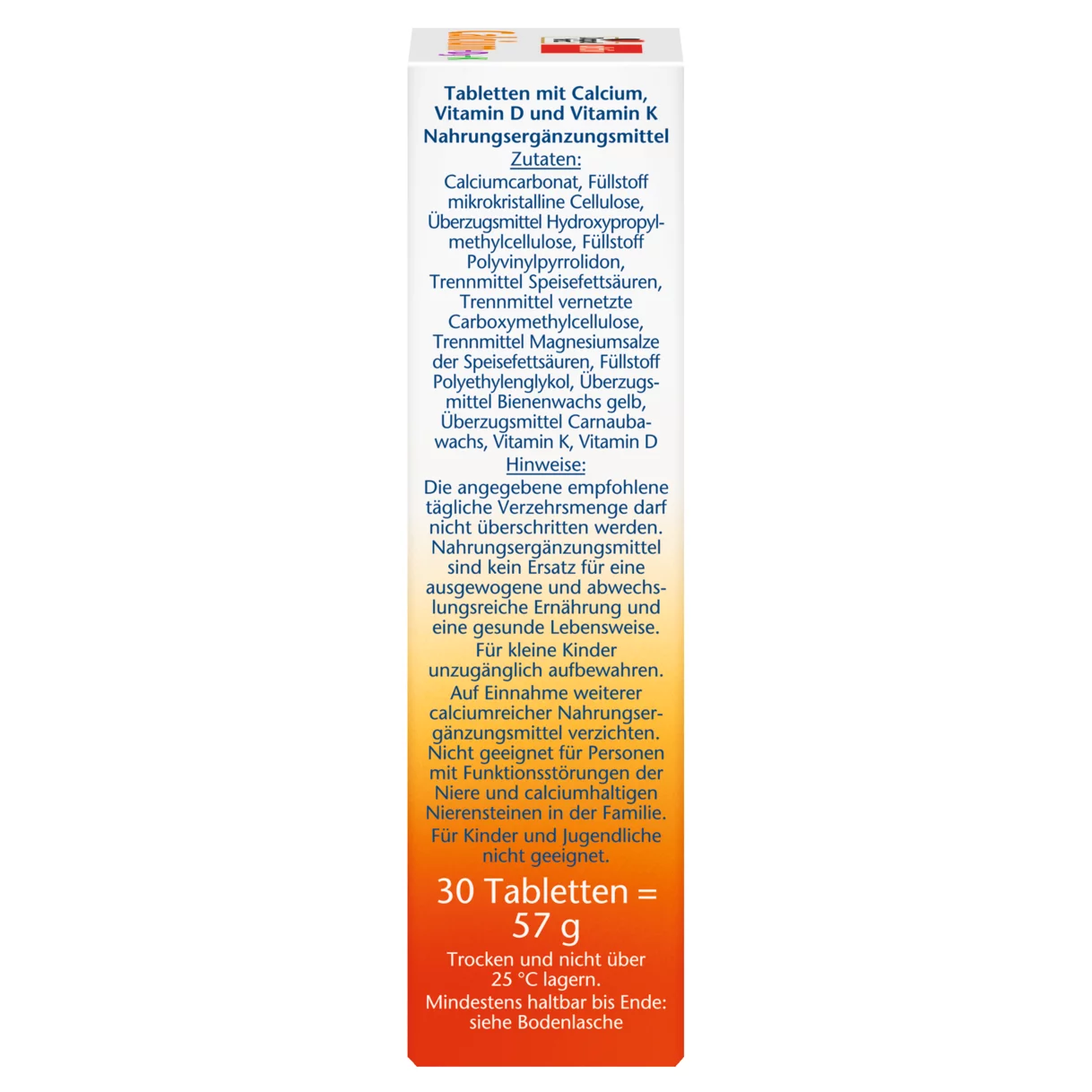 Doppelherz aktiv Calcium + Vitamin D3 + K Seitenansicht rechts