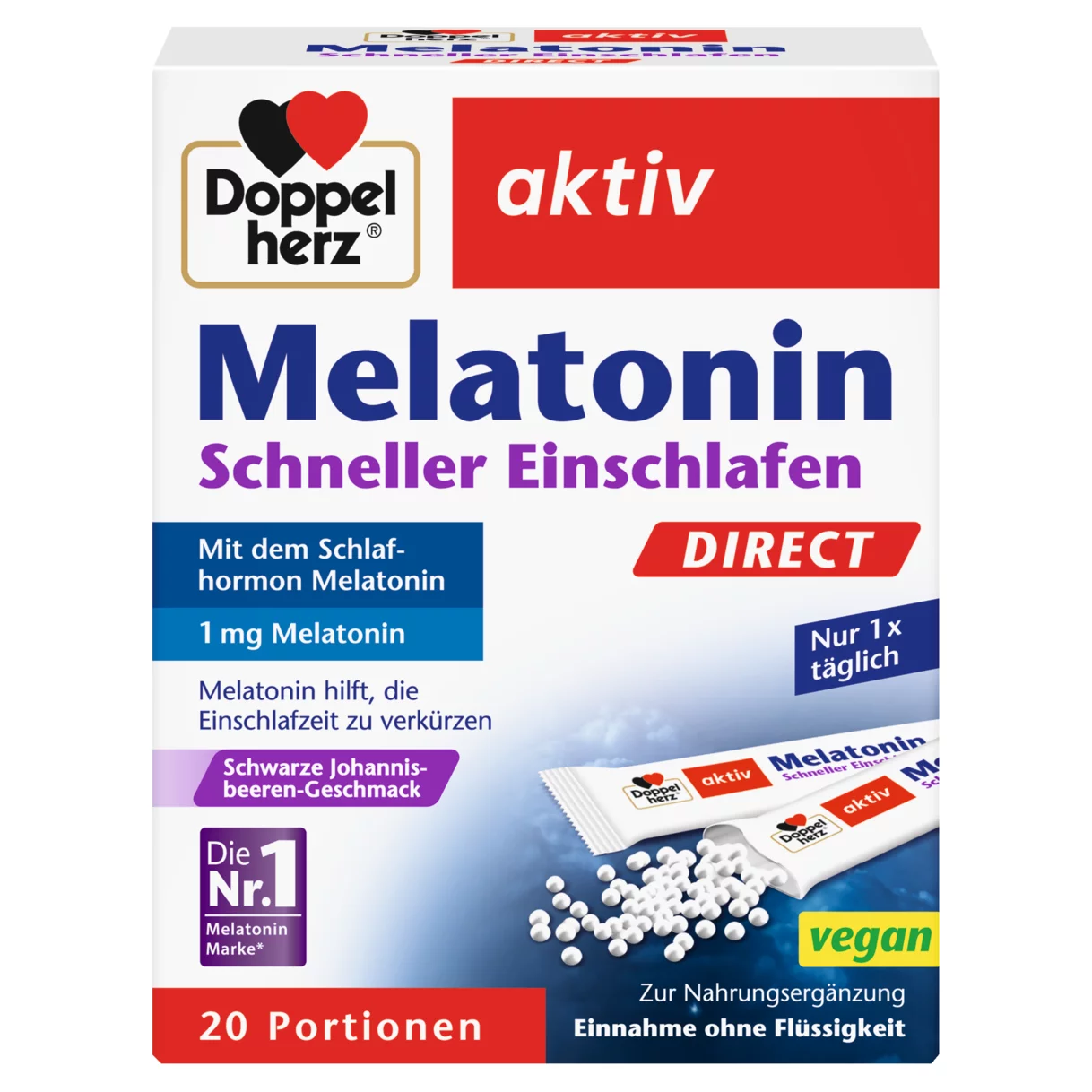 Doppelherz aktiv Melatonin DIRECT Frontansicht