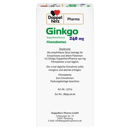 DoppelherzPharma Ginkgo DoppelherzPharma 240 mg Filmtabletten Seitenansicht links