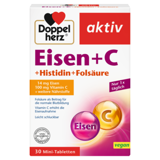 Abbildung der Produktverpackung Doppelherz aktiv Eisen + C Frontansicht