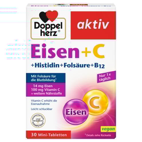 Abbildung der Produktverpackung Doppelherz aktiv Eisen + C Frontansicht