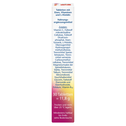 Abbildung der Produktverpackung Doppelherz aktiv Eisen + C Seitenansicht rechts