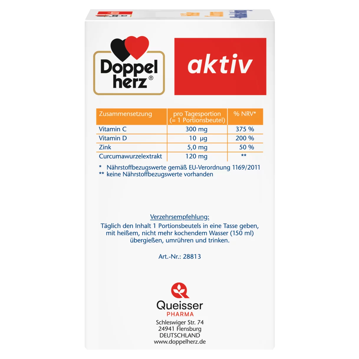 Doppelherz aktiv Heißer Curcuma  Seitenansicht links