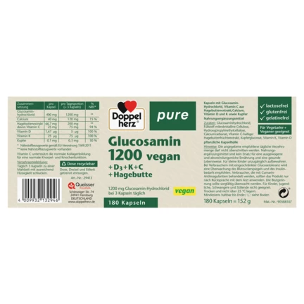 Doppelherz pure Glucosamin 1200 vegan Seitenansicht links