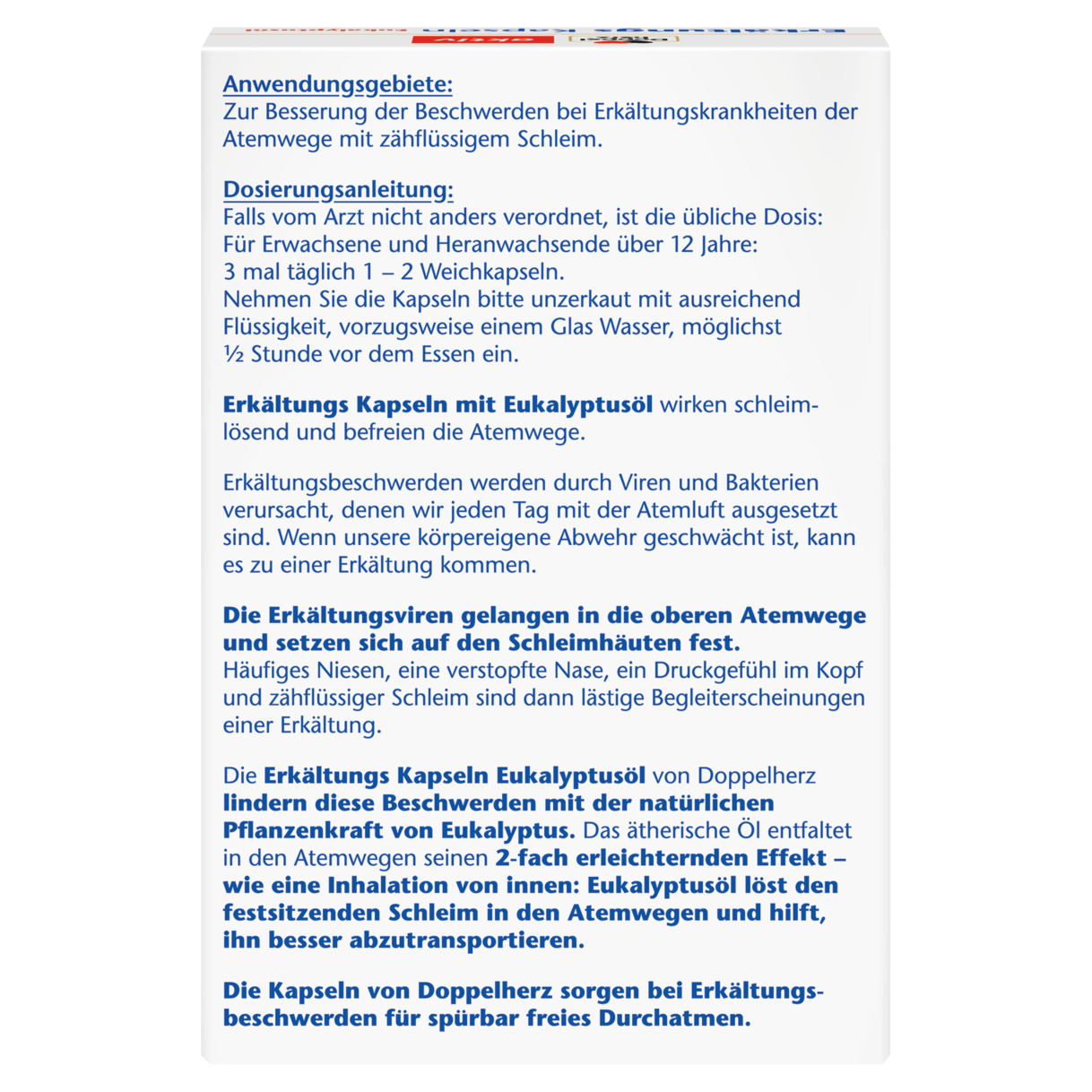 Erkältungs Kapseln Eukalyptusöl