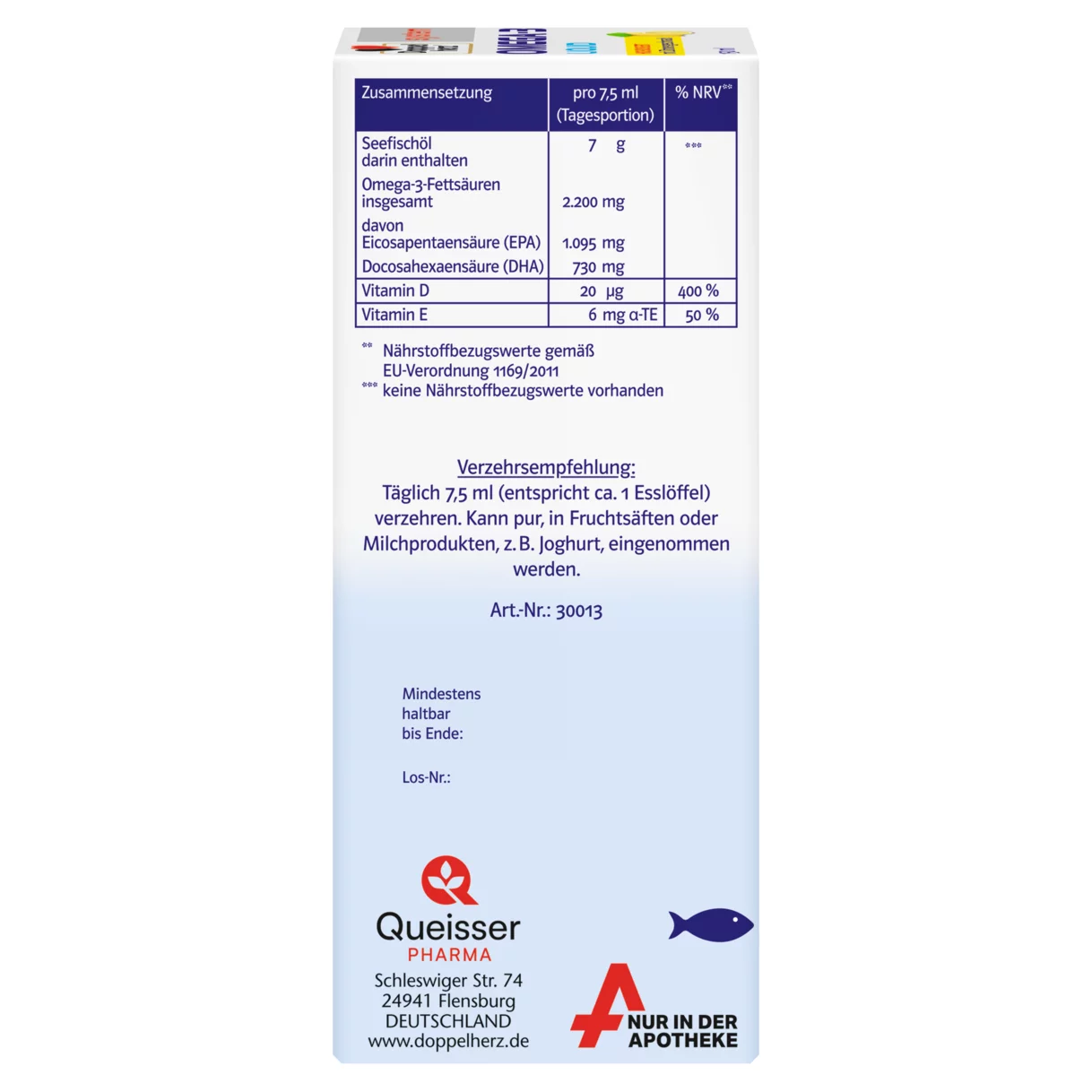 Doppelherz system OMEGA-3 LIQUID Seitenansicht links
