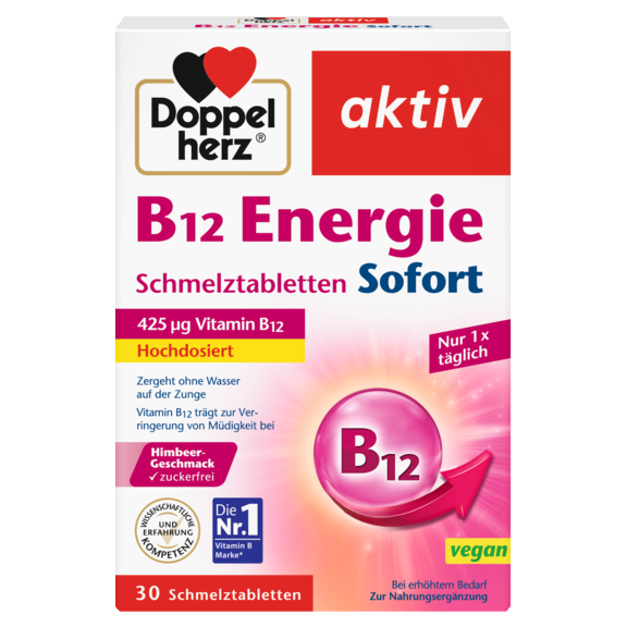 Abbildung der Produktverpackung Doppelherz aktiv B12 ENERGIE Sofort Frontansicht
