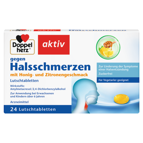Doppelherz gegen Halsschmerzen mit Honig- und Zitronengeschmack Lutschtabletten