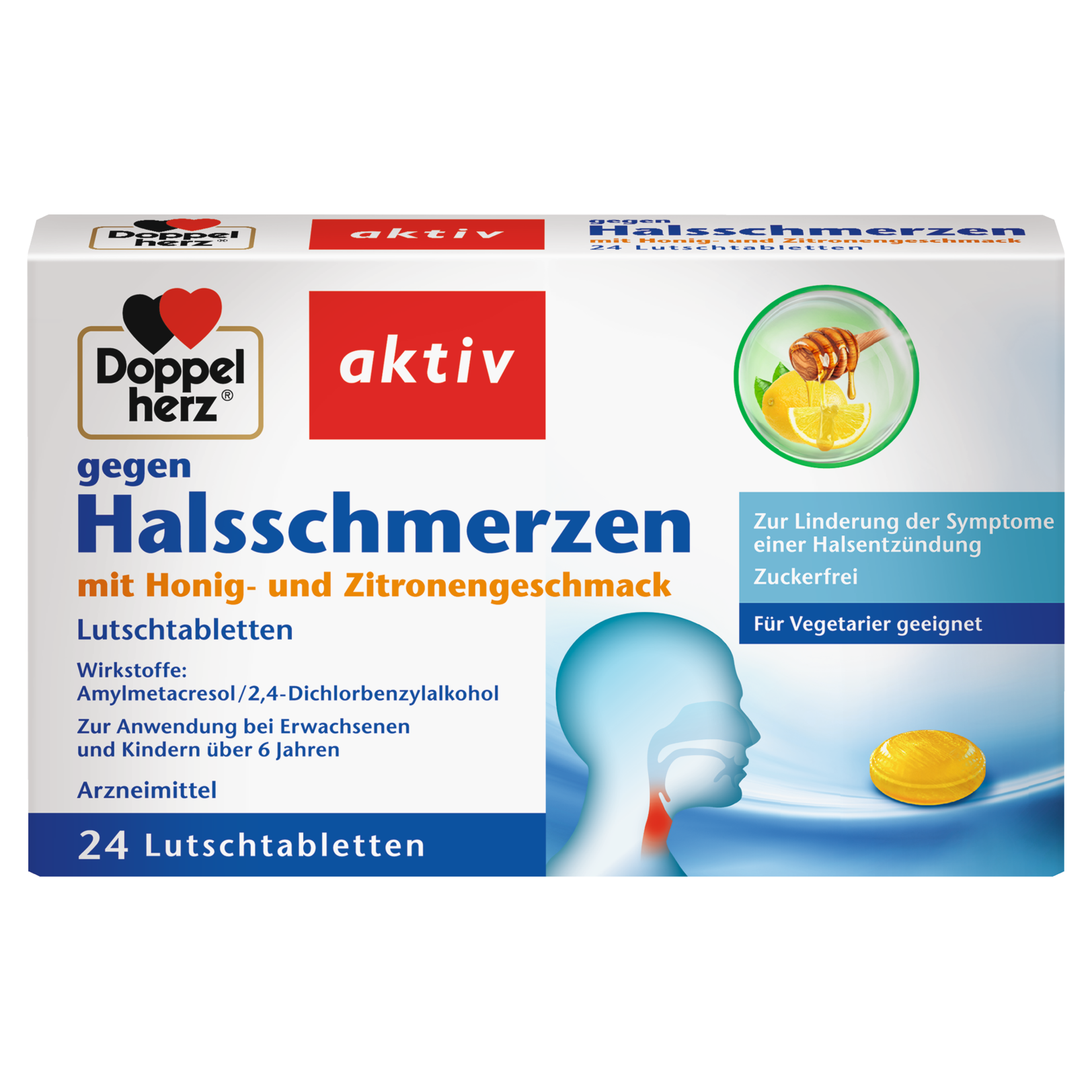 Doppelherz gegen Halsschmerzen mit Honig- und Zitronengeschmack Lutschtabletten