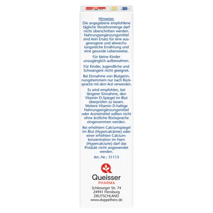 Doppelherz aktiv D3 + K2 + Calcium + Magnesium Seitenansicht links