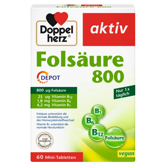 Doppelherz aktiv Folsäure 800 Depot Frontansicht