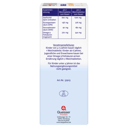 Doppelherz system OMEGA-3 family Zitrone Seitenansicht links
