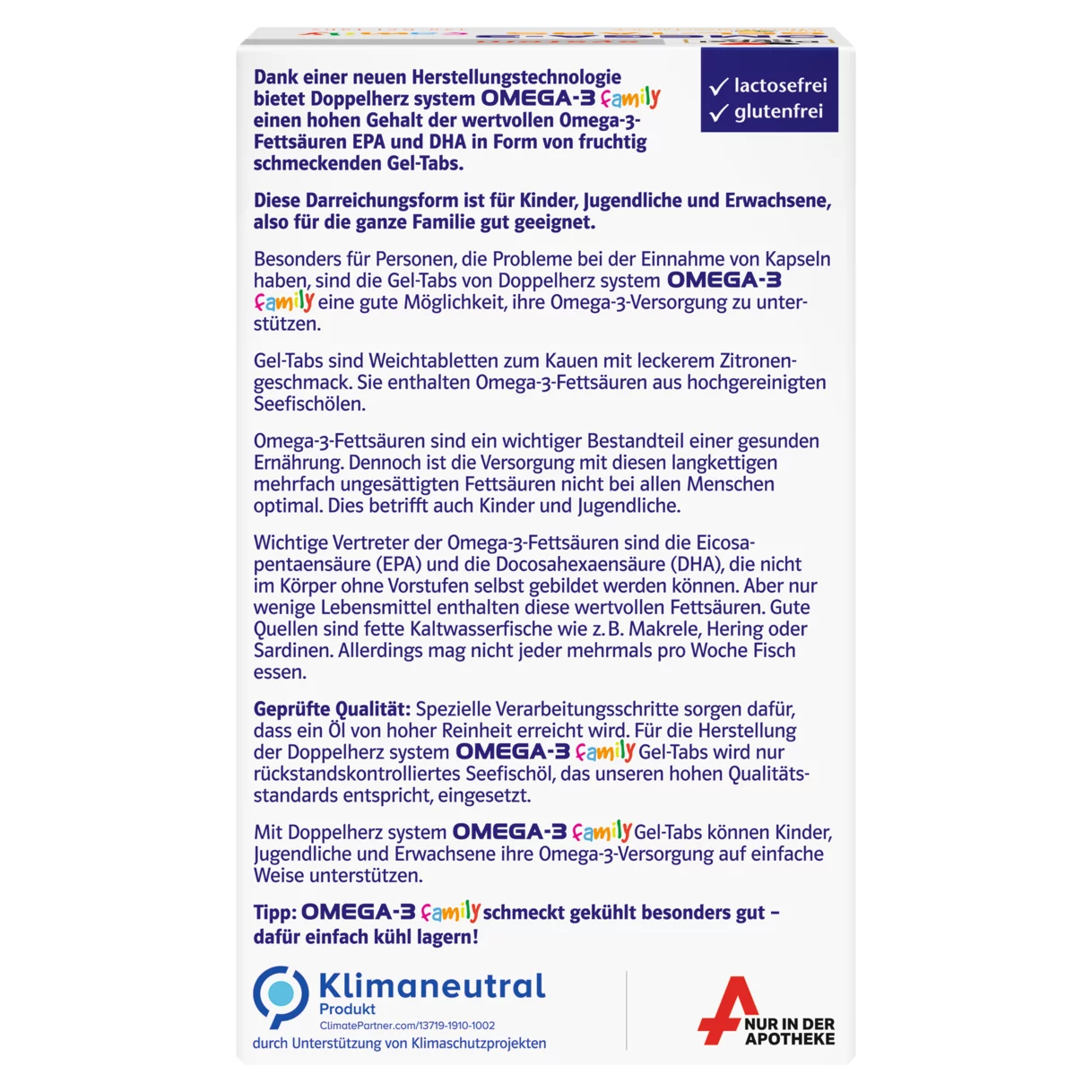 Doppelherz system OMEGA-3 family Zitrone Rückansicht