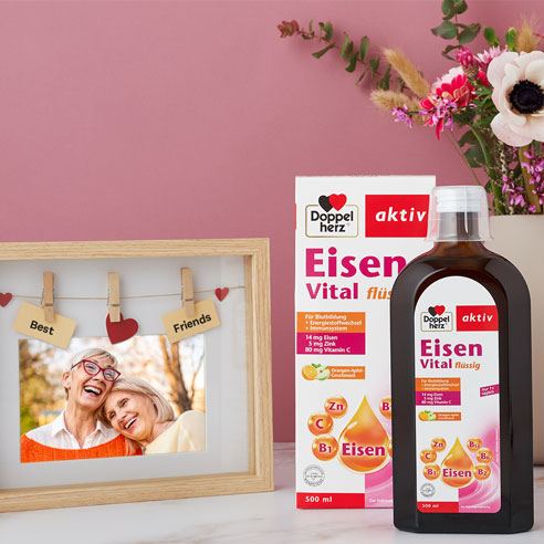 Doppelherz eisen-vital Produkt auf Tisch