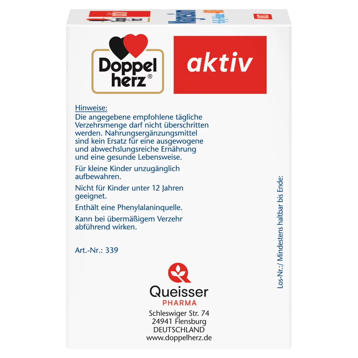 Doppelherz aktiv Magnesium 400 DIRECT Seitenansicht links