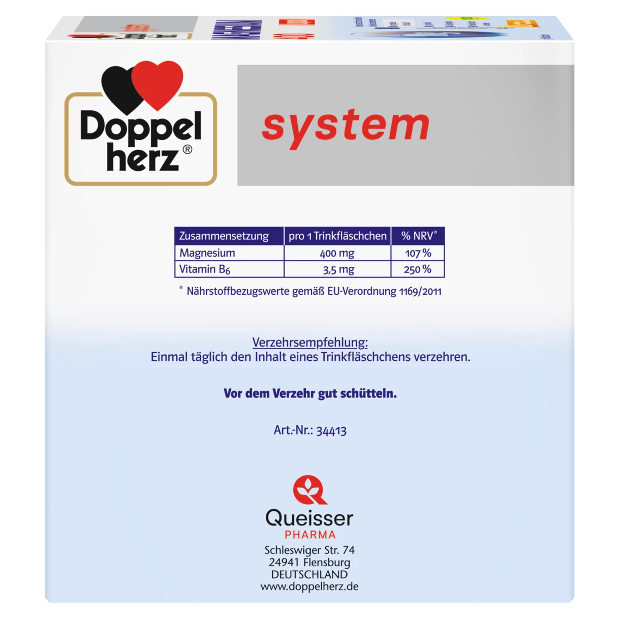 Doppelherz system MAGNESIUM 400 LIQUID Seitenansicht links