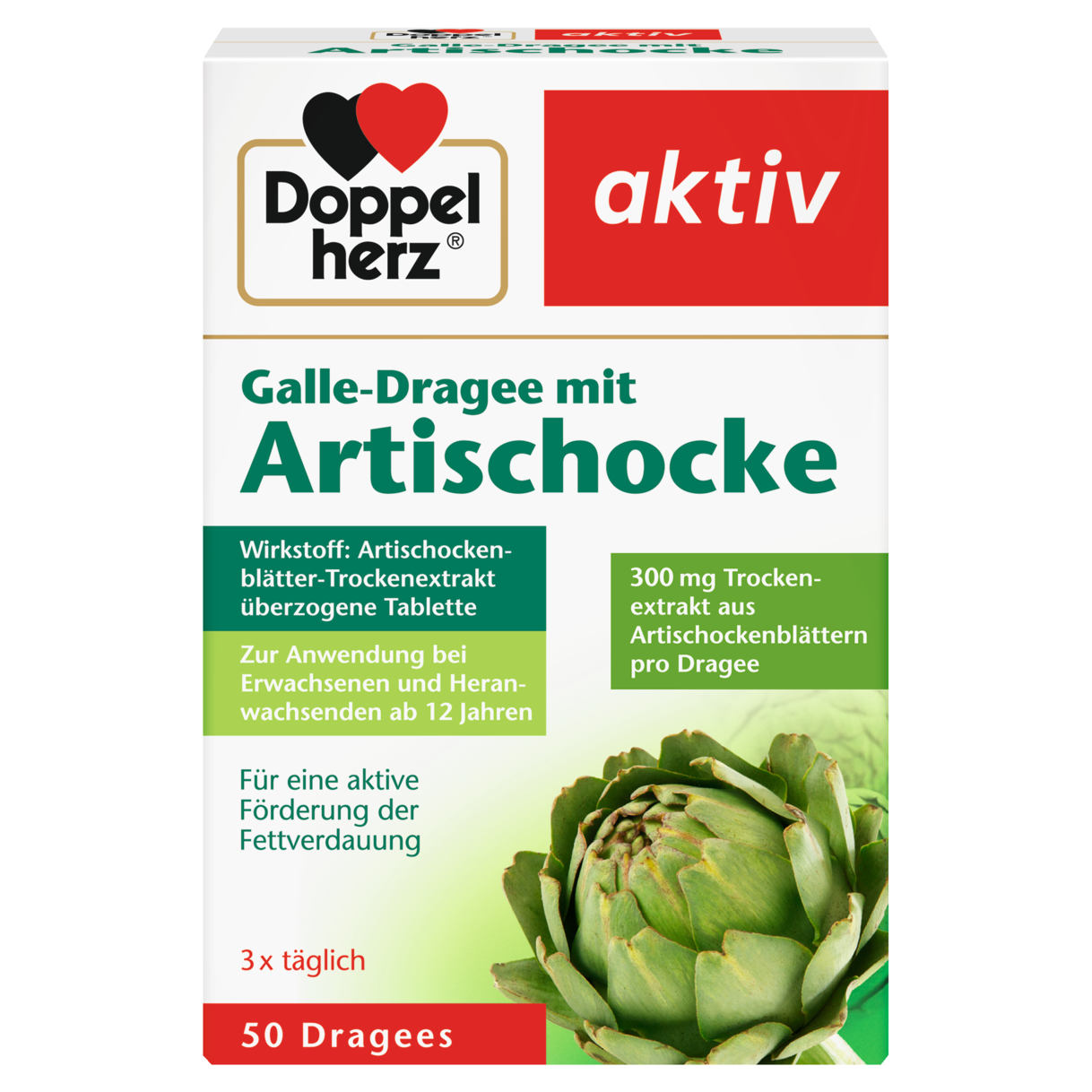Galle-Dragee mit Artischocke