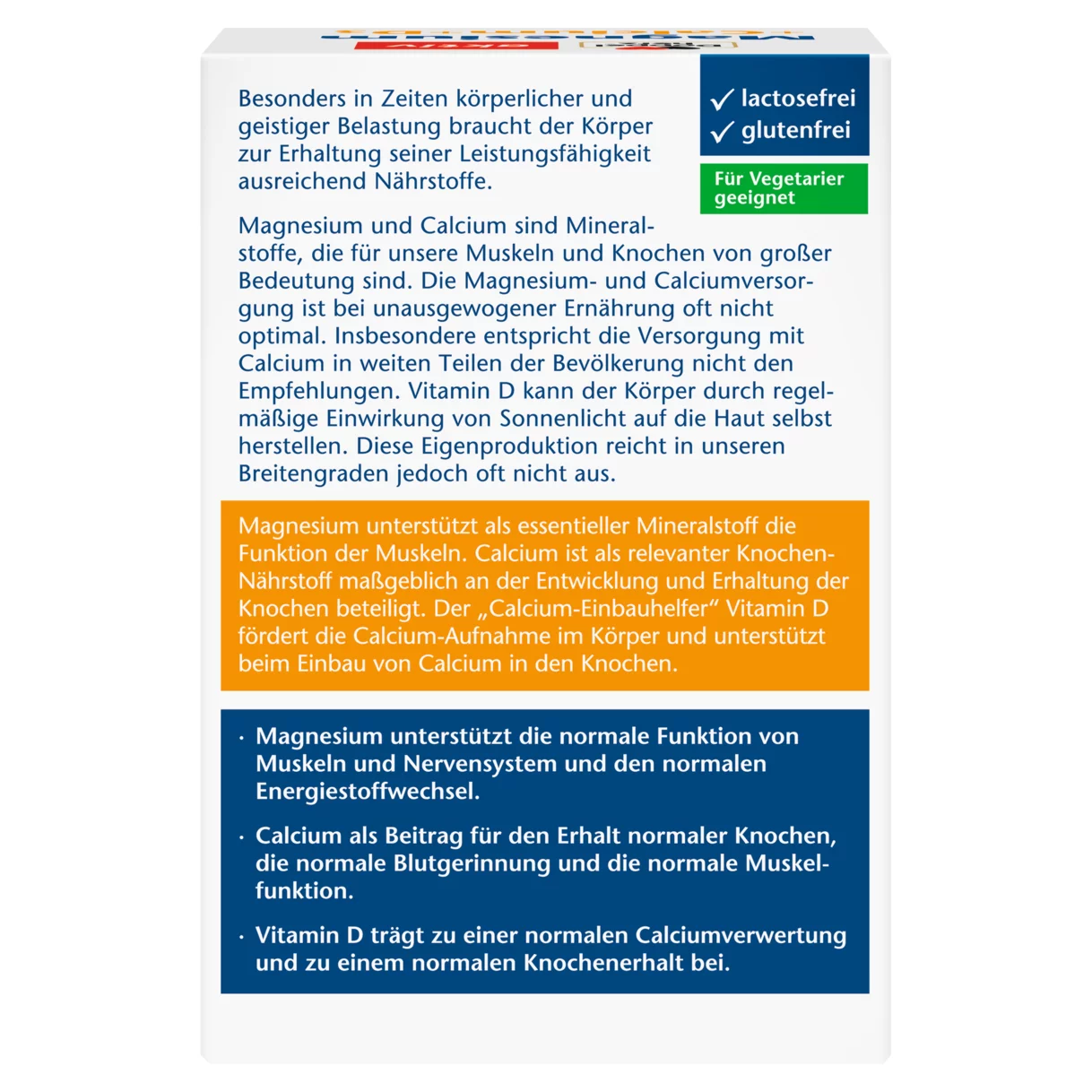 Doppelherz aktiv Magnesium + Calcium + D3 Brausetabletten Rückansicht